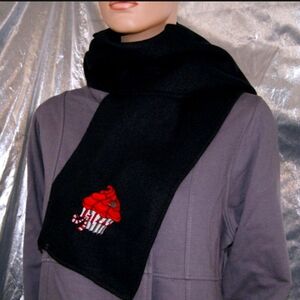 Gothic Black Scarf with Red Frosted Cupcake w/Spider & Web